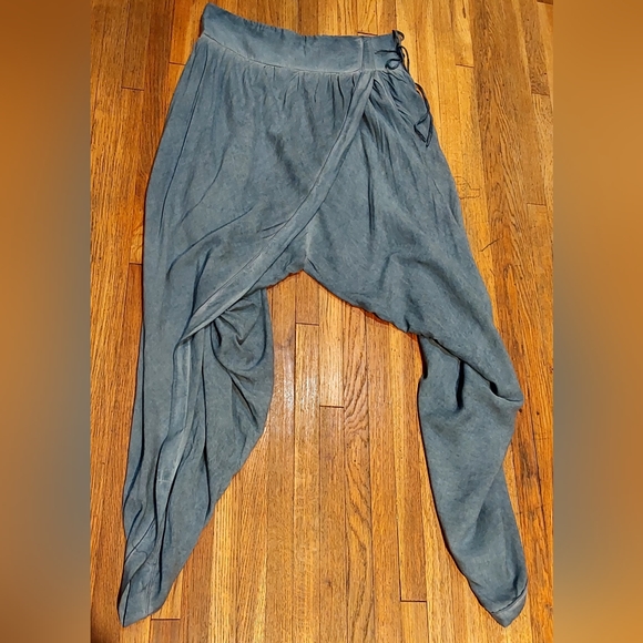 Intimately Free People Act Natural Lounge Pants Drop-Crotch Harem Vibe Blue L - Picture 3 of 14